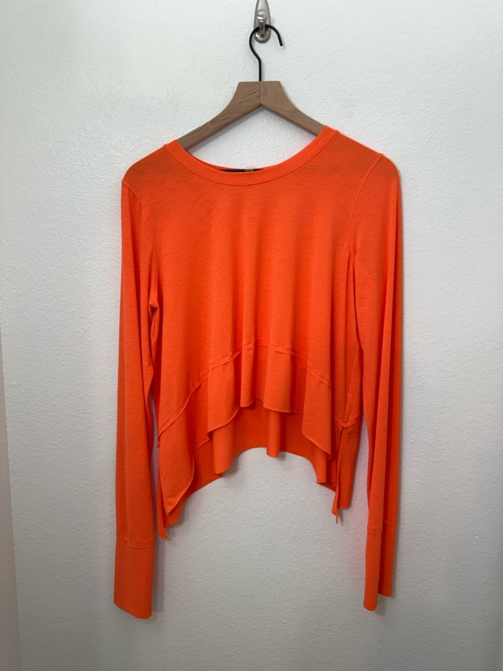 Free People Movement Tempo Long Sleeve Tee Orange Medium - Picture 3 of 10